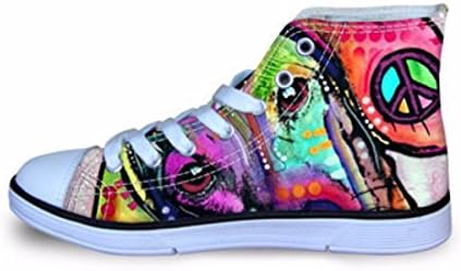 Boys Owl Eyes Printed Lace Up Canvas High Top Shoes C588AT / 1