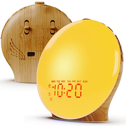 JALL Wake Up Light Sunrise Alarm Clock for Kids, Heavy Sleepers