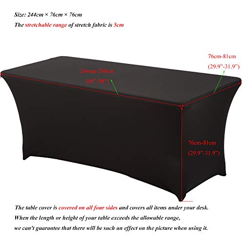 Haorui Rectangular Spandex Table Cover (8 ft. Black)