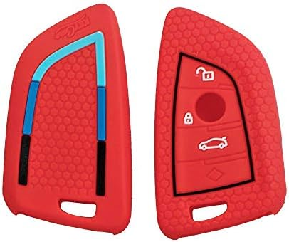 AME 2PCS Deluxe Key fob Cover for BMW 2 5 6 7 Series X1 X2 X3 X5 X6 (T2 ...