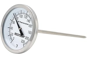 REOTEMP K82-3 Soil Thermometer, 5 Inch Stem, Waterproof, for Seeding and Transplanting Garden Temperature Measurement, 0-220 Fahrenheit