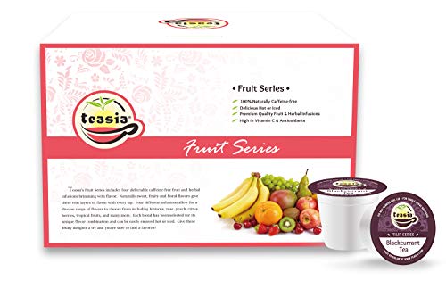 Teasia Brand Tea Pods, Black Currant, Fruit Series, 36-count All Natural GMO-free Hot & Iced Tea Single Serve Capsules for Keurig Brewers
