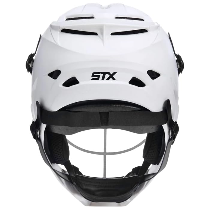 STX Rival Jr Lacrosse Helmet for Youth U12 - White Shell Silver Mask, Max Ventilation & Superior Comfort