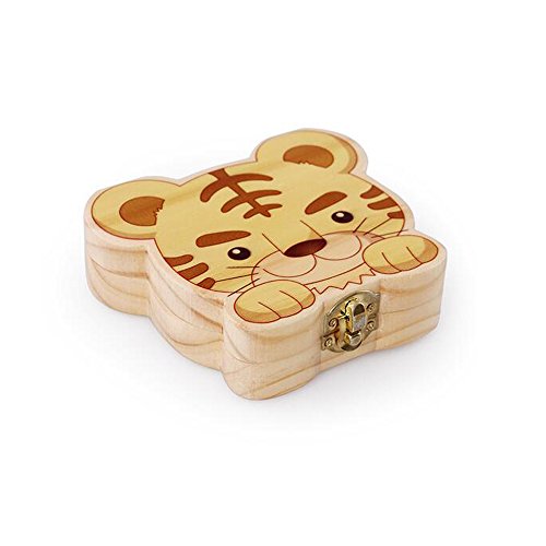 Decentgadget cute tiger shape durable baby teeth box sa…