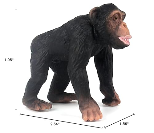 FUNSHOWCASE African Jungle Animals Walking Chimpanzee Toy Figure Realistic Miniature Height 2-inch 1664