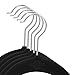 Closet Complete Supreme Quality, Ultra-Heavyweight, 85-gram, Virtually-Unbreakable Velvet Hangers, Ultra-Thin, Space Saving, No-Slip Suit Hangers, 360° Spinning, Chrome Hooks, Black, Set of 25
