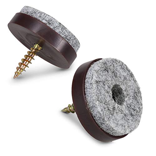 Navaris Felt Pads for Furniture (50 Pieces) Round Screwin Sliders for Chair Legs, Feet