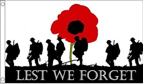 3ft X 2ft 90 X 60 Cm Lest We Forget Poppy Remembrance Day War