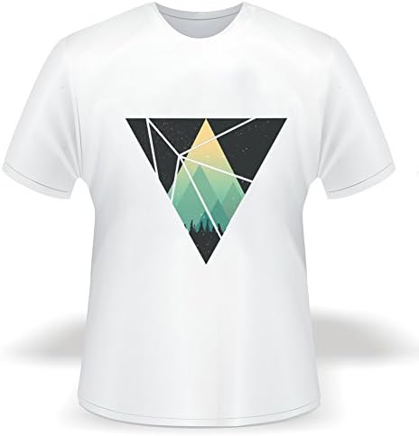 WWCDOG Mens Crew Collar Inverted Triangle Printing T-shirt