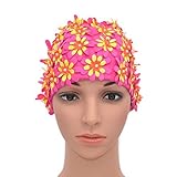 Medifier Swim cap Floral Petal Retro Style Bathing Caps for Women