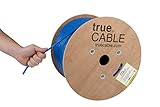 trueCABLE Cat6A Riser (CMR), 1000ft, Blue, 23AWG 4 Pair Solid Bare Copper, 750MHz, ETL Listed, Unshielded Twisted Pair (UTP), Bulk Ethernet Cable