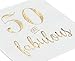 BLUE PANDA 50th Birthday Napkins for Women - 5 x 5 in, White, 3-Ply, Pack of 50 - Gold Foil 50 & Fabulous Design, Cocktail Napkins, Absorbent Party Tableware