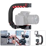 U Grip Pro Camera Stabilizer Handle Grip w 3 Shoe Mounts, Universal Video Action Stabilizing Handle Grip Compatible w Canon Nikon Sony DSLR Camera DJI OSMO Action Gopro 7 6 5 iPhone Samsung OnePlus 7