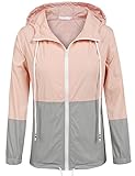 SoTeer Women's Waterproof Raincoat Outdoor Hooded Rain Jacket Windbreaker (15 Colors S-XXL)