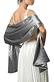 Black Butterfly Satin Shawl Wrap