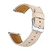 bayite Bands Compatible Fitbit Versa, Genuine Leather Wristband Accessories Replacement Fitness Strap for Versa Women Men, Beige