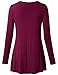 Flowy Tops,Timeson Feminine Touch Women's V-Neck Long Sleeve Shirt A-Line Casual Womens Workout Stretch Knit Basic Comfy Swing Tunic Tops Blouse Purple Red Medium