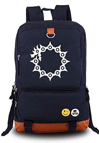 YOYOSHome Luminous Anime The Seven Deadly Sins Cosplay Bookbag College Bag Backpack School Bag (Blue)