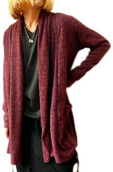 Amazon エヴァーソウル Eversoul ビスコースショールロングカーディガン ワインレッド F カーディガン 通販