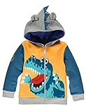 Little Boys Dinosaur Hoodies Cotton Zipper Jackets Kids Sport Spring Sweatshirts for Toddler Boy Clothes 1-6 T