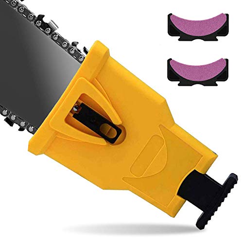 VANZO Chainsaw Sharpener Portable Bar-Mount Chain Saw Sharpening Tool Compatible with 14-20 Inch Chian Saw with Two Holes
