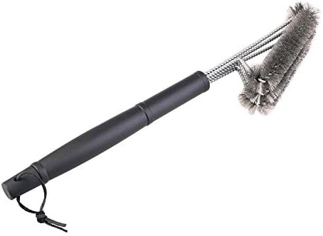 Bbq Grill Brush Cleaning Tool Powerful, Easy To Clean, Durable Quickly Clean The Grill, Three Head More Firmly 17"