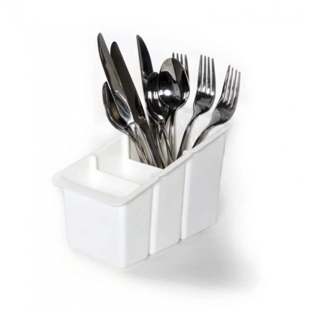 Delfinware 2500 W Plastic Cutlery Basket, White, 19 x 10.5 x 13 cm