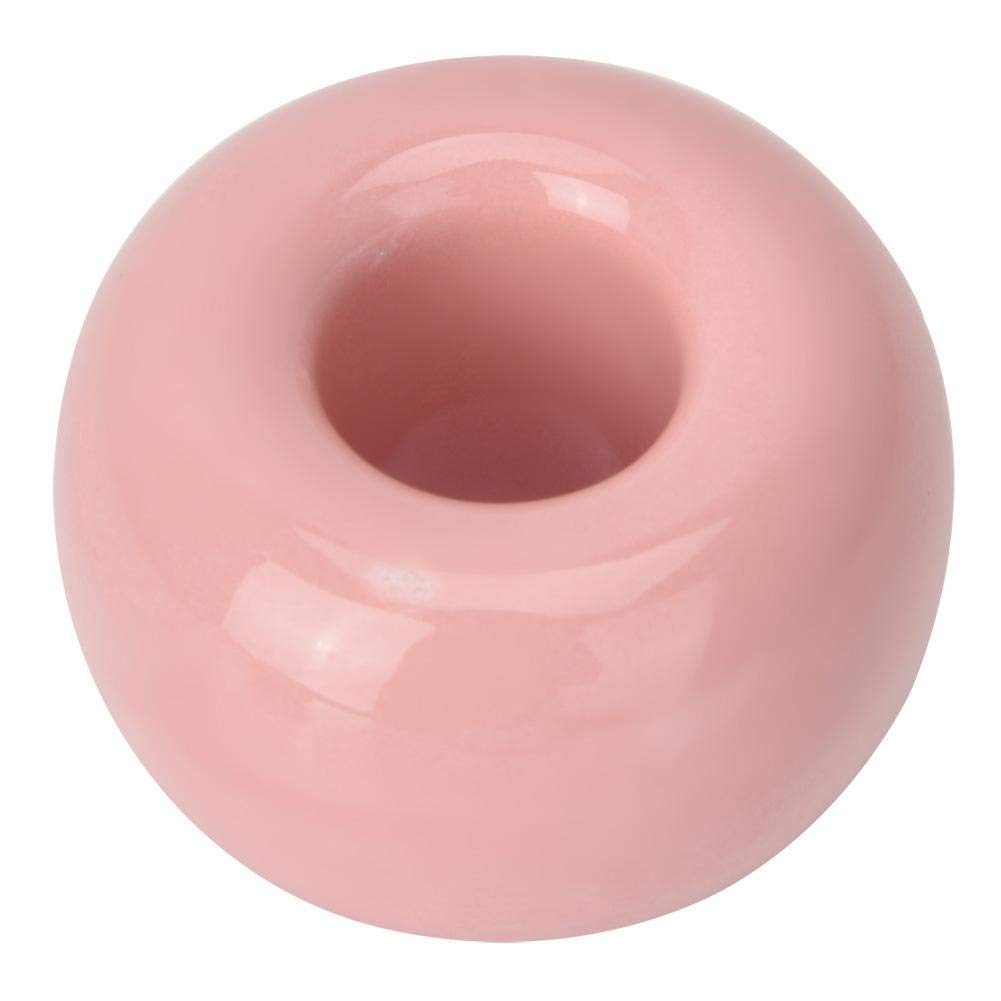Toothbrush Holder Mini Cute Ceramics Couple Toothbrush Holder Donut Shape Candy Color Stand Bathroom Toothbrush Base (Pink)