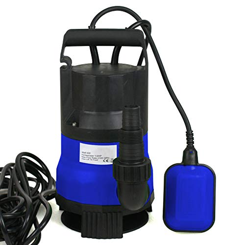 1/2 HP Submersible Sump Pump Clean/Dirty Water Pump 400W 2115GPH W/ 25ft Cable and Float Switch Pool Pond Flood Drain