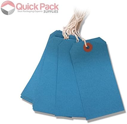 250 Pack - 120 x 60mm Blue Coloured Strung Tags