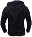 Gheri Men's Cotton Black Razor Cut Ripped Hoodie Jacket Winter X-Large