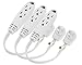 Aurum Cables 3 Outlet Flat Extension Cord for Indoor, 3 Prong Extension Cord with 16AWG 125V 1625W, UL Listed Triple Wire Grounded Multi Outlet Plug 1ft White 3 Pack