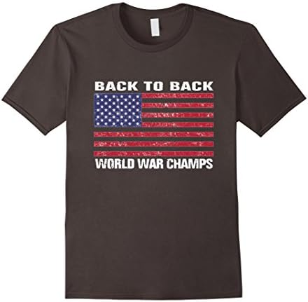Men's Back To Back World War Champs Hilarious Patriotic USA Tshirt 2XL Asphalt