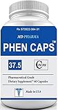 PHEN CAPS 37.5 Â® - Appetite Suppressant - Thermogenic Fat Burner and Appetite Control - Weight Loss Supplement - Energy Booster for Women and Men - Premium Fat Burning Formula - Keto Diet Friendly