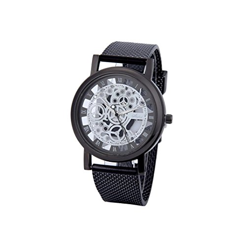 Mens Watches Luxury Watches Stainless Steel Quartz Military Watches Sport Watches Mechanical Watch Wrist Watch (Black)