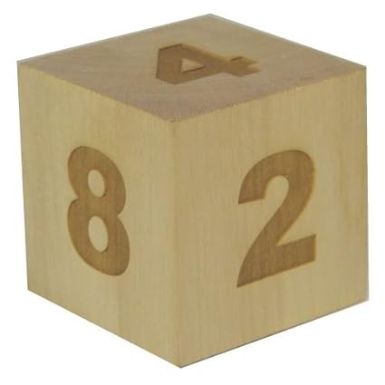 Gigantic Wooden 2 Inch (51mm) Laser Engraved Maple Backgammon Doubling Cube (Doubler)