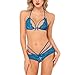 Women's Sexy Bridal Lingerie Lace Strappy Babydoll Open Cup Bra Brazilian Panty Chemise Set Blue Medium