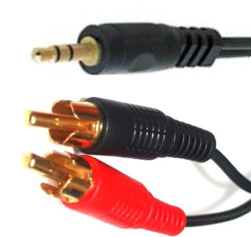 0.5m 3.5mm Jack to 2 x RCA Cable - Premium Quality / 24k Gold Plated/Audio/Stereo/Male to Male / 50cm