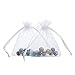 Anleolife 3.2x2.5 inch White Purple Organza Bags/Jewelry Pouch Bags/Organza Velvet Drawstring Pouches Wedding Favors Candy Gift Bags 100pcs (white)