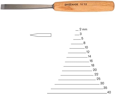 PFEIL "Swiss Made" #1 Double Bevel Straight Chisel, 8mm