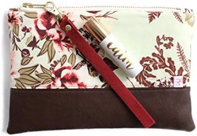 Leather Essential Oil Wristlet - Essential Oil Bag with Credit Card Insert - Pouch - Doterra &amp; Young Living 5ml / 15ml / Roller Purse