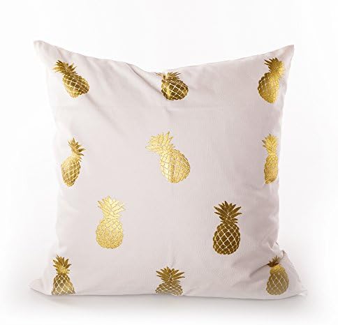 Sugar home metallic pillow Decorative Throw Pillow COVER 18" (small pineapple)