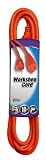 Coleman Cable 02204 16/2 Vinyl Outdoor Extension Cord, Orange, 10-Feet