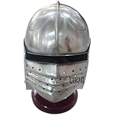 THOR INSTRUMENTS Viking Helmet For Party Costumes Medieval Knight Armor Crusader Templar Helmet With Stand Sca Larp Warrior Costumes Comfortable