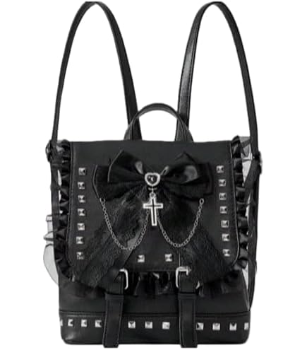 Cutemoria Women Fashion Backpack Purse PU Leather Studded Mini Backpack Lightweight Shoulder Bags Casual Travel Daypacks (Black, Small size) : Clothing, Shoes & Jewelry
