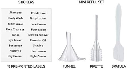 Journey Bottles & Aluminum Baggage Tags for Journey TSA Authorised Toiletry Bag 12 Pack Premium Journey Equipment Journey Measurement Toiletries Leak Proof Refillable Journey Container for Toiletries Journey Equipment