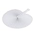 Cusfull 48 Pack White Folding Paper Fans Handheld Paper Fans for Wedding/Party/Party Favours (Round Shape)