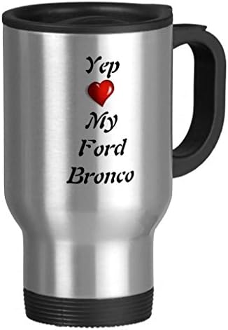 Amazon Com Love My Ford Bronco Travel Mug With Handle Unique Travel Mugs For Men Coffee Cup For Mom Dad Friends Christmas Presents Kitchen Dining