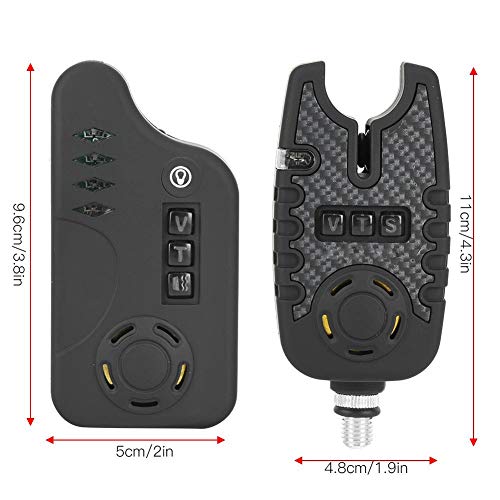 Tihebeyan Drahtlose Karpfenangeln Bissanzeiger Set, 3 Launcher +1 Empfänger wasserdichte Angelrute Biss Sound Light… – Bild 3