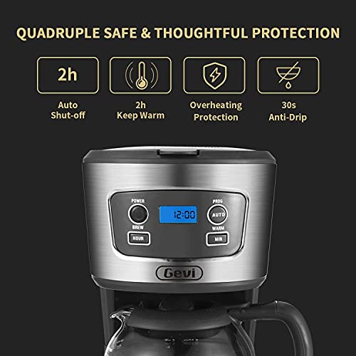 Gevi Coffee Maker, 5 Cups Small Programmable Coffee Machine with